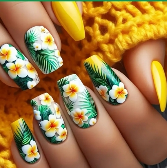 🔥3/$21 Rainforest  design Press on False nails - Picture 1 of 5